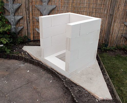 Pizza-oven fundering en onderstel